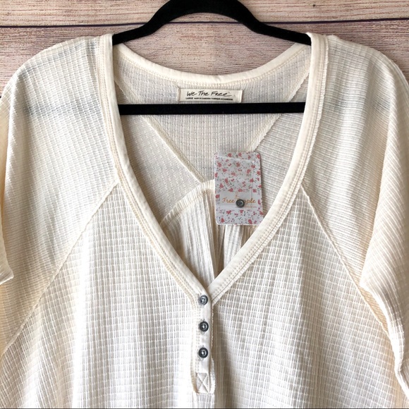 Free People Citrine Thermal Henley Top NWT - Picture 3 of 8
